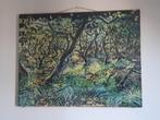 schilderij bos landschap gesigneerd monogram, Antiek en Kunst, Kunst | Schilderijen | Modern, Ophalen