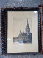 Ets Alkmaar - signatuur onbekend - Ingelijst, Antiek en Kunst, Kunst | Etsen en Gravures, Ophalen of Verzenden