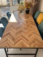 Eettafel visgraat 200x90, Huis en Inrichting, Tafels | Eettafels, Ophalen, Teakhout, 200 cm of meer, 50 tot 100 cm