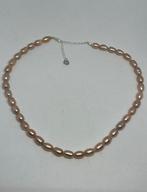Echte zoetwaterparel ketting met zilveren sluiting, B, Z, Nieuw, Ophalen of Verzenden