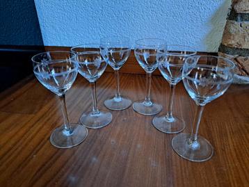 Vintage Likeurglazen Set van 6 beschikbaar voor biedingen