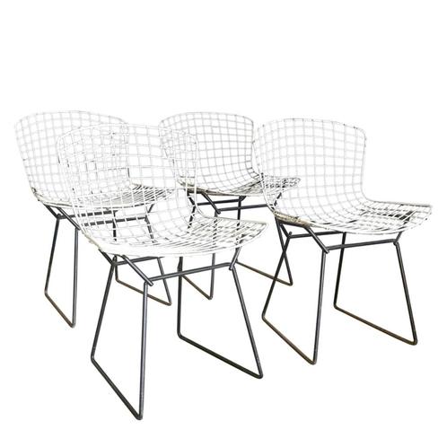 Harrie Bertoia For Knoll International, Wire Dining Chairs, Huis en Inrichting, Stoelen, Gebruikt, Metaal, Wit, Ophalen