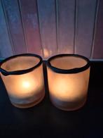 Hkliving 2 waxine licht houders in goede staat zacht oranje, Huis en Inrichting, Woonaccessoires | Kandelaars en Kaarsen, Ophalen of Verzenden