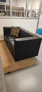 2 mooie zwarte Leren Banken - 2-zits, Ophalen, Gebruikt, 150 tot 200 cm, Tweepersoons