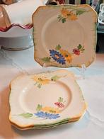 4 antieke bordjes van soho pottery solian ware cobridge, Antiek en Kunst, Antiek | Servies los, Ophalen of Verzenden