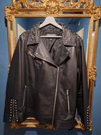Echte leren bikerjas met studs XL 48, Zwart, Cortes des ingles, Maat 46/48 (XL) of groter, Ophalen of Verzenden
