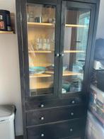 IKEA Hemnes Vitrinekast / Buffetkast Zwart, Ophalen, Gebruikt, 50 tot 100 cm, 150 tot 200 cm