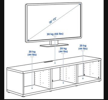 Gebruikte witte Ikea Besta TV Meubel - afbeelding 4