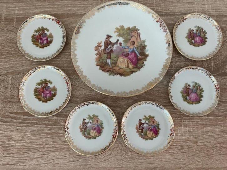 Schaller Serveerschaal met 6 kleine schaaltjes, Antiek en Kunst, Antiek | Porselein, Ophalen of Verzenden