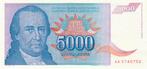 Joegoslavië- 5000 Dinar 1994 UNC serie AA 5740752 - P141.a, Verzenden, Joegoslavië