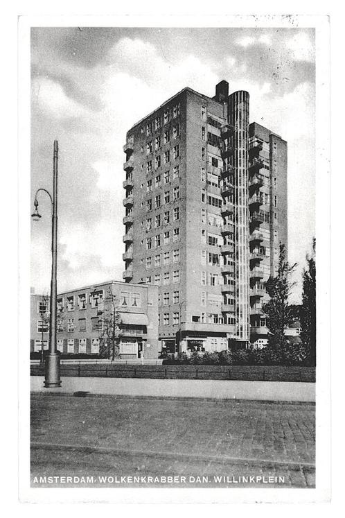 901757	Amsterdam	Wolkenkrabber Daniël Willinkplein		jr 30 40, Verzamelen, Ansichtkaarten | Nederland, Gelopen, Noord-Holland, 1920 tot 1940