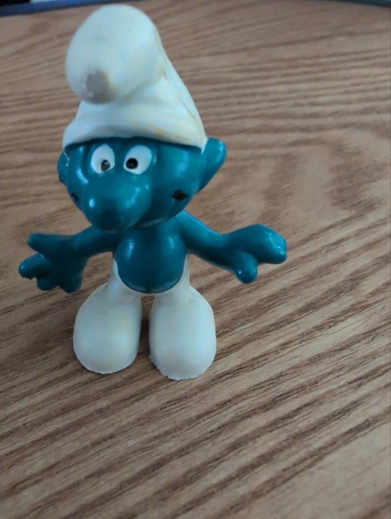 Vintage Normale Smurf 1965 - Schleigh, Ophalen of Verzenden, Gebruikt, Overige Smurfen, Poppetje, Figuurtje of Knuffel