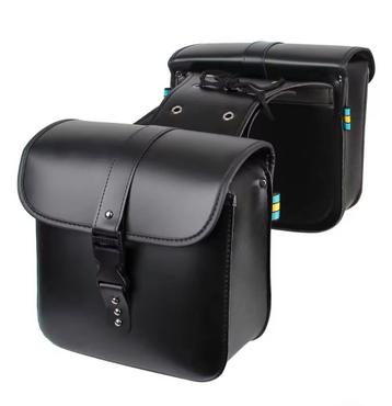2x Nieuwe Zwarte/Bruine Motor Zadeltassen - Zijkoffers / Tas beschikbaar voor biedingen