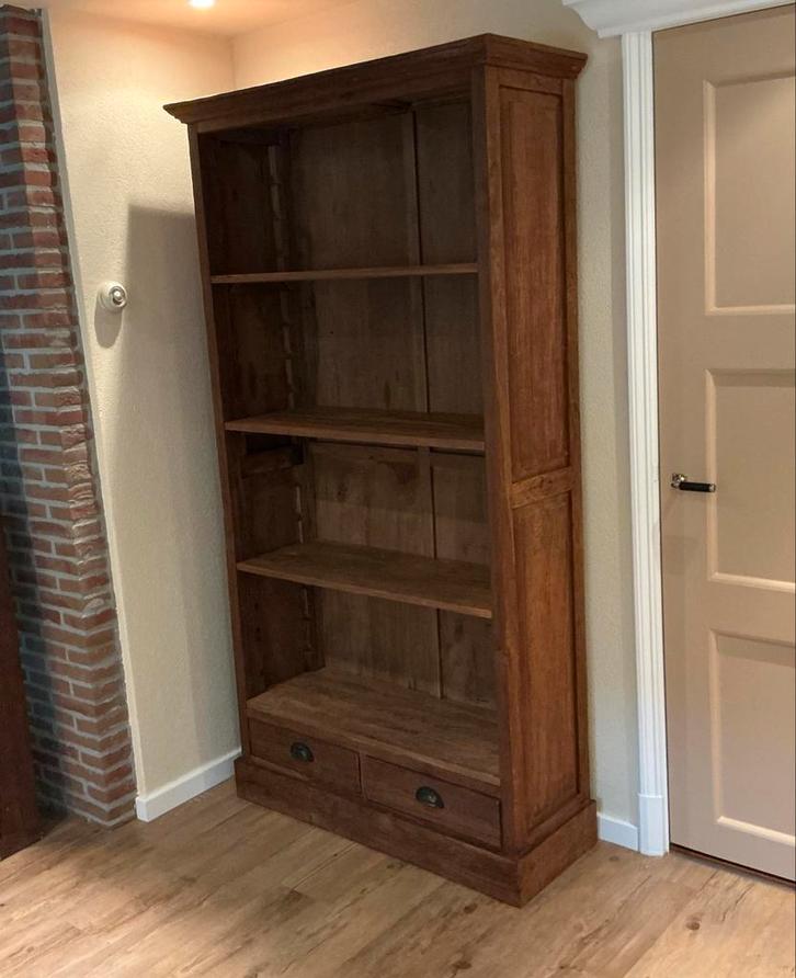 Authentieke houten boekenkast in prima staat, Huis en Inrichting, Kasten | Boekenkasten, Zo goed als nieuw, 50 tot 100 cm, 150 tot 200 cm
