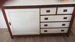 Houten Dressoir - Kersenhout, Wit Geschilderd, Huis en Inrichting, Kasten | Dressoirs, Gebruikt, 100 tot 150 cm, Vintage, Ophalen of Verzenden