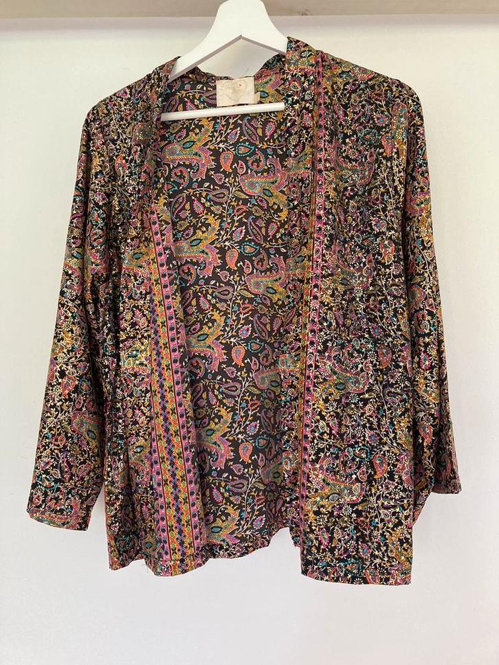 Kimono T1 Blouse goud print - vintage look romy anna sissel, Kleding | Dames, Blouses en Tunieken, Zo goed als nieuw, Maat 36 (S)
