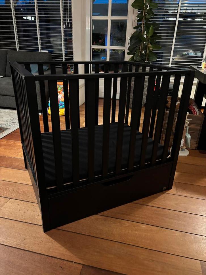 TWF Box Bas Met Lade Mat Zwart, Kinderen en Baby's, Boxen, Gebruikt, Rechthoekig, In hoogte verstelbaar, Lade, Ophalen