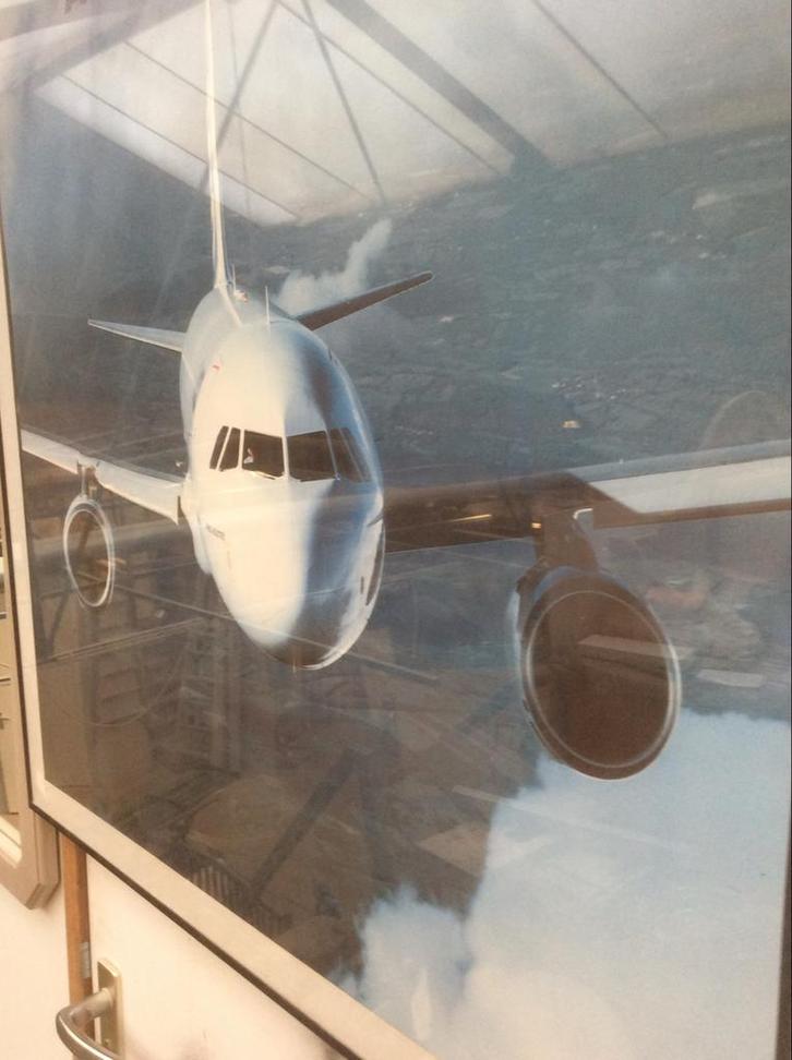 Aluminium Lijst met Afbeelding Airbus A320, Verzamelen, Luchtvaart en Vliegtuigspotten, Kaart, Foto of Prent, Ophalen of Verzenden