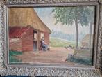 Aquarel Schilderij: Landelijk Tafereel, Antiek en Kunst, Kunst | Schilderijen | Klassiek, Ophalen