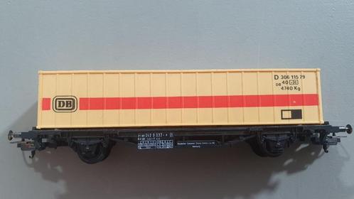HO wagon LIMA 2180 container DB creme/rood, Hobby en Vrije tijd, Modeltreinen | H0, Gebruikt, Wagon, Gelijkstroom of Wisselstroom