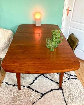 Midcentury Modern Houten Eettafel / Vintage Uitschuifbare beschikbaar voor biedingen