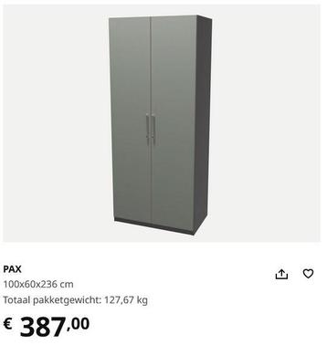 Ikea PAX Kledingkast met 6 planken 100x58x236 cm - afbeelding 8