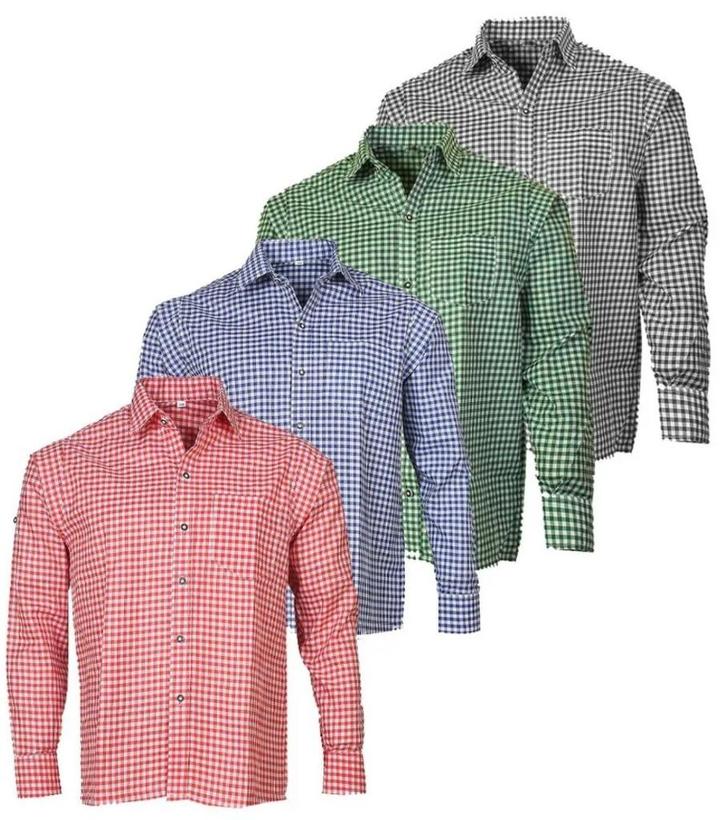 Trachten overhemd maat s tm 5XL, Kleding | Heren, Overhemden, Nieuw, Halswijdte 43/44 (XL), Rood, Ophalen of Verzenden