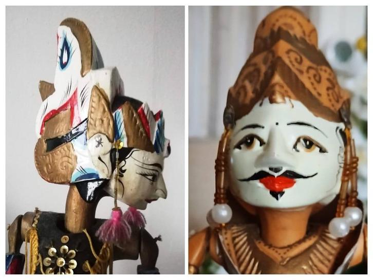 Mooie oude wajong poppen golek wajang pop, Antiek en Kunst, Curiosa en Brocante, Ophalen of Verzenden