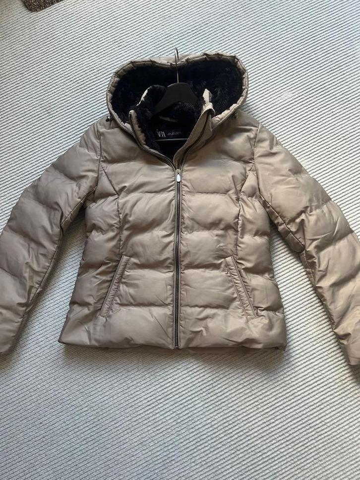 Winterjas, maat S, Kleding | Dames, Jassen | Winter, Zo goed als nieuw, Maat 36 (S), Beige, Ophalen of Verzenden