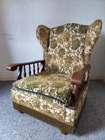Vintage Fauteuil Groen, Ophalen, Hout, Gebruikt, 75 tot 100 cm