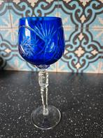 Cobalt blue crystal glas, Ophalen of Verzenden