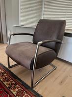Bruin leder vintagelook, Huis en Inrichting, Fauteuils, Ophalen, Gebruikt, Past in oud en modern interieur, 75 tot 100 cm