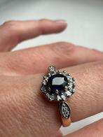 Ring goudkleurig 17,7 sapphire vintage diamonds, Sieraden, Tassen en Uiterlijk, Ringen, 17 tot 18, Ophalen of Verzenden, Dame