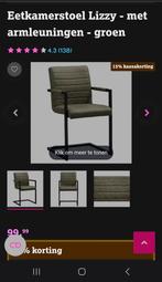 Eetkamerstoel Lizzy, groen, zo goed als nieuw!, Huis en Inrichting, Stoelen, Ophalen, Zo goed als nieuw, Overige kleuren, Eén