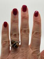A997 Prachtige zilveren ring tijgeroog steen maat 19, Sieraden, Tassen en Uiterlijk, Ringen, 19 tot 20, Ophalen of Verzenden, X