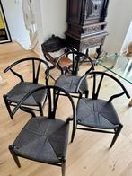 Vier mooie eetkamer stoelen wishbone, Huis en Inrichting, Stoelen, Ophalen of Verzenden, Zo goed als nieuw, Zwart, Vier