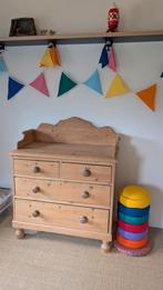 antieke commode, geloogd grenen, Ophalen, Gebruikt, 50 tot 70 cm, 100 cm of meer