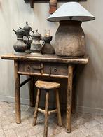 Oude chinese tafel elmwood sidetable haltafel wandtafel, Ophalen, 50 tot 100 cm, Hoffz aura peeperkorn stoer sober landelijk wonen