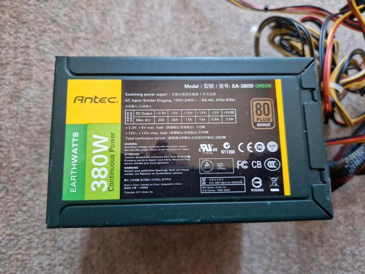 Antec Earthwatts EA-380D Green Voeding - 380W, Computers en Software, Interne voedingen, Gebruikt, Ophalen