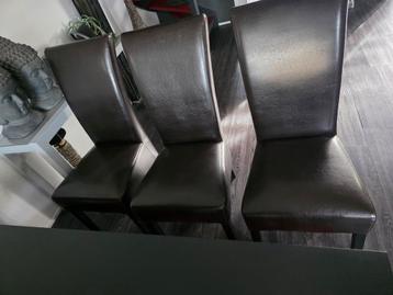 6 echt leren eetstoelen (zware kwaliteit) beschikbaar voor biedingen