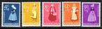 Nederland 1958 707/711 Zomer, Klederdrachten, Postfris, Postzegels en Munten, Postzegels | Nederland, Na 1940, Ophalen of Verzenden