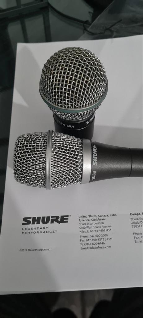 Shure beta 58 A Cartridge capsule Shure SM 86 Microfoon, Muziek en Instrumenten, Microfoons, Zo goed als nieuw, Zangmicrofoon