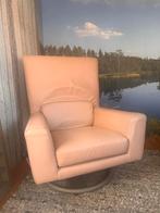 Rolf Benz Leren Fauteuil - Zalmkleur, Ophalen, Gebruikt, 75 tot 100 cm, Leer