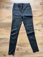 Pieces - zwarte stretchbroek - mt L - Betty coated, Ophalen of Verzenden, Zo goed als nieuw, Maat 38/40 (M), Zwart