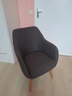 JYSK UDSBJERG Fauteuil / Stoel - Grijze Stof/Eiken, Ophalen, Hout, Gebruikt, Scandinavisch