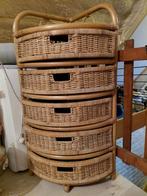 Rotan ladekastje met 5 laden, Huis en Inrichting, Kasten | Kledingkasten, Ophalen, Overige materialen, Gebruikt, 100 tot 150 cm