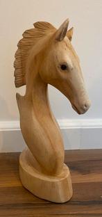 Handgemaakt houten paardenhoofd schaakstuk - middel +/-30cm, Antiek en Kunst, Ophalen of Verzenden