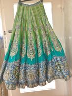 Groen/blauwe Lehenga pak, maat 38, Kleding | Dames, Maat 38/40 (M), Galajurk, Ophalen of Verzenden, Zo goed als nieuw