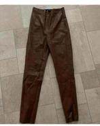 Bruine leren broek zara maat S, Ophalen of Verzenden, Zo goed als nieuw, Maat 38/40 (M), Bruin