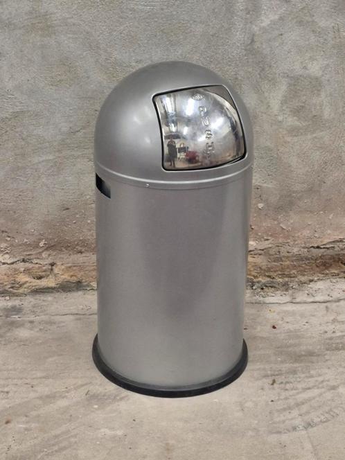 Wesco push vuilnisbak maat 60L = vuilniszak zilvergrijs, Huis en Inrichting, Woonaccessoires | Prullenbakken, Gebruikt, Metaal